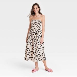 Target A New Day Squiggle Print Strapless Tube Dress Black Tan SOLD OUT NWT